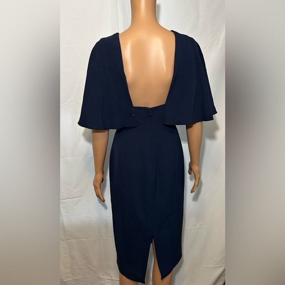 Dress The Population Navy Louisa Flutter Sleeve Sheath Dress Small (Best Fits XS - Picture 7 of 9
